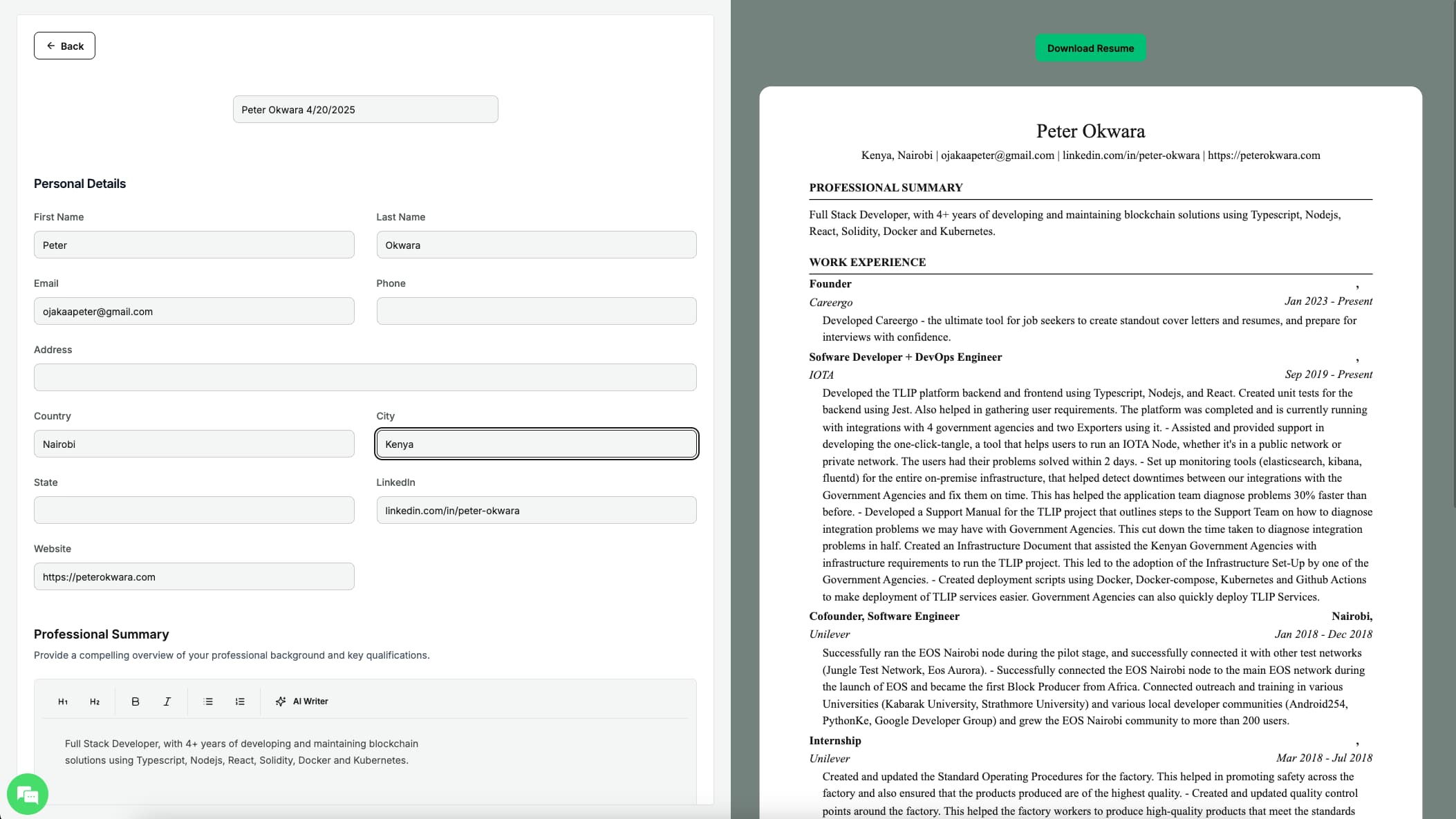App screenshot