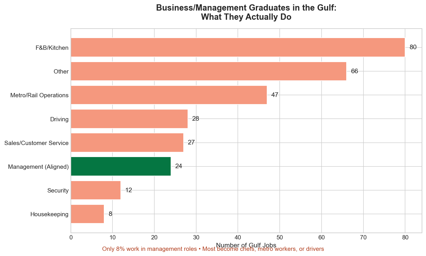 Job outcomes for Business and Management graduates